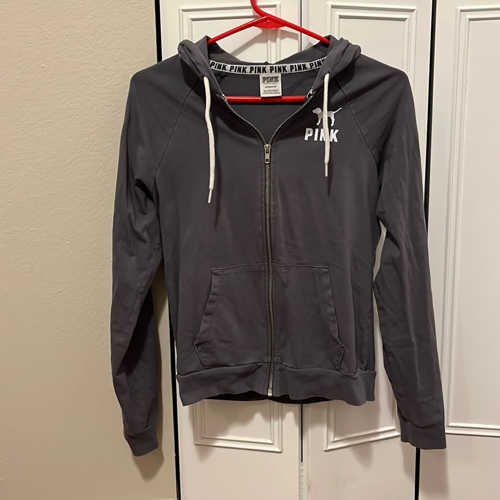 Victoria Secret gray zip up hoodie